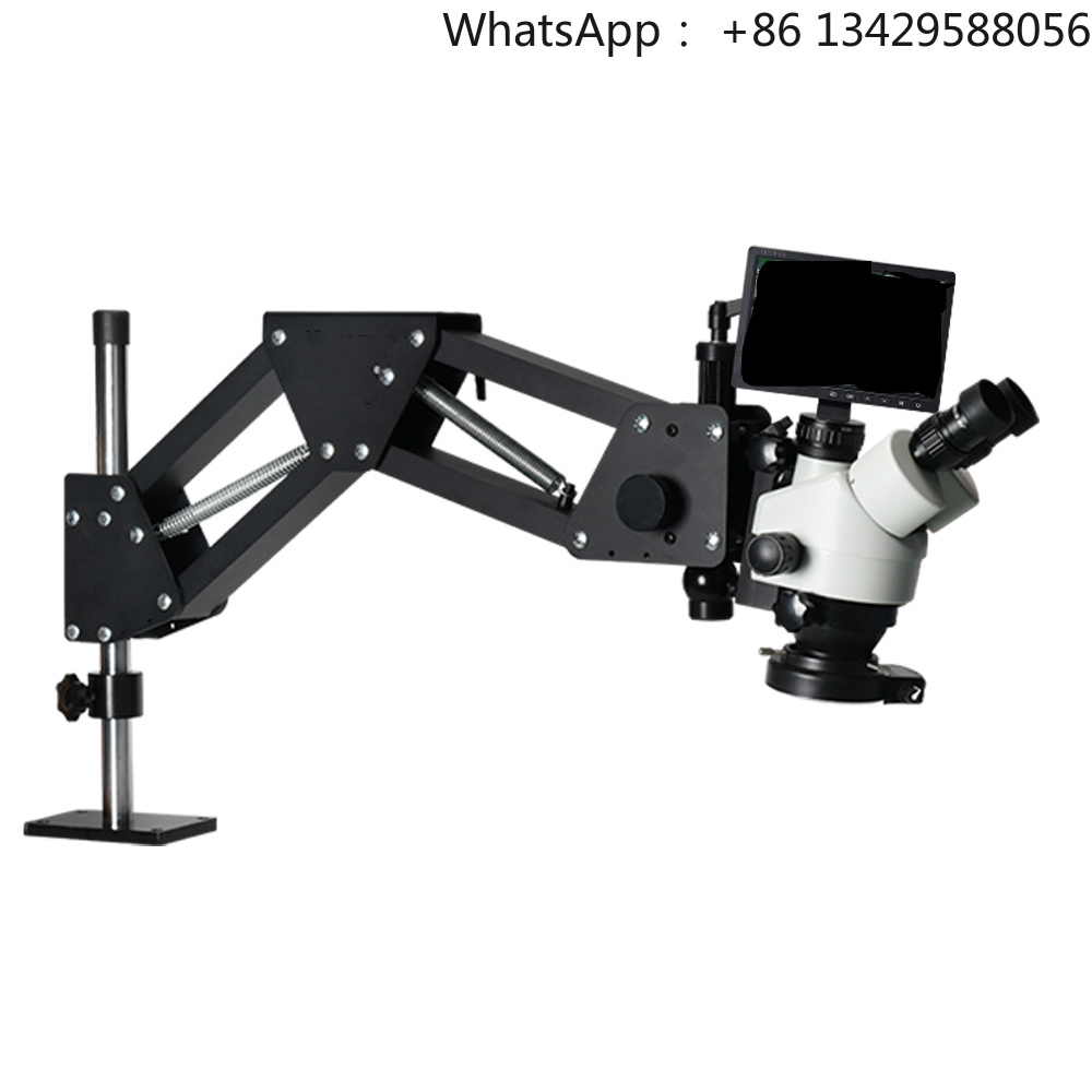 Trinocular Stereo Microscope 7X-45X - 10inch 2K Resolution LED Illumination 7X-45X