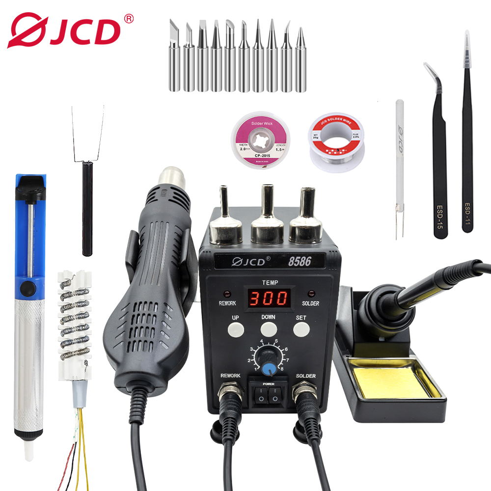 JCD 750W 8586 2 In 1 Digital E - đánh giá và giá 2 In 1 Soldering Rework Station 750W